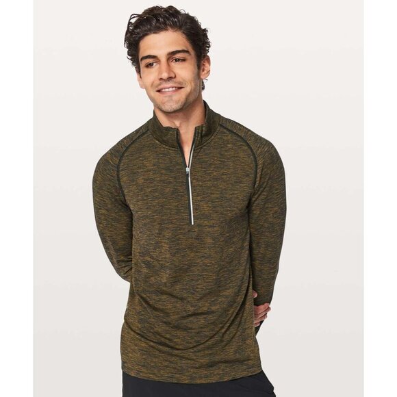Lululemon Men Size M Metal Vent Tech 1/2 Zip Pullover Athleisure Fitness Neon - Picture 1 of 9
